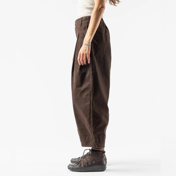 Toogood Etcher Trouser Wide Leg Barrel Pleated Chestnut Brown Pockets size large - Picture 2 of 7